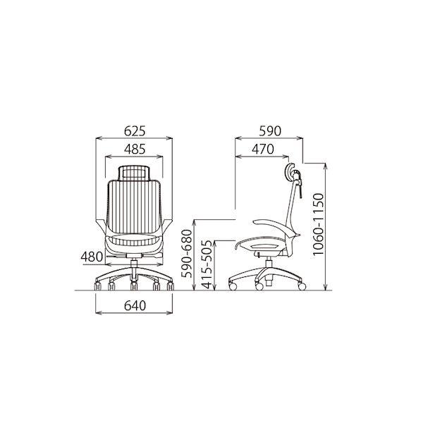 【個人宅配送不可】アイコ AICO MS-1655AUHGR(M12)WIN 直送 代引不可 オフィスチェア MS−1600シリーズ 座メッシュ アルミ脚タイプ ヘッドレスト・はね上げ肘付_1