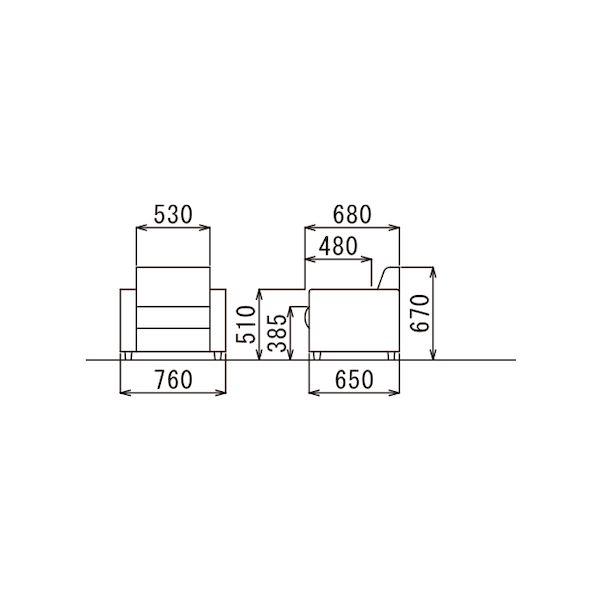 【個人宅配送不可】アイコ AICO RE-1841(F24)GR 直送 代引不可 応接ソファー・チェア アテッサアームチェア 布張り 色：GR RE1841(F24)GR_1