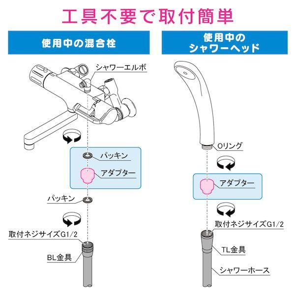 カクダイ 4972353821624 GAONA GA−FK160 抗菌シャワーホース 1．7mマットBK｜edenki｜03