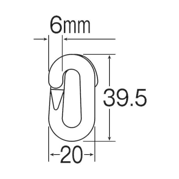 緑十字 284143 プラスチックチェーン用ジョイント 黄 PJ−6Y 20×39．5 線径6Φ 2個組｜edenki｜02