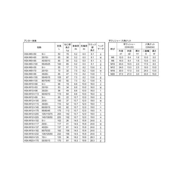 【個人宅配送不可】【個数：25個】ＳＵＮＣＯ 4547733167649 【25個入】 直送 代引不可 SUS316 HSAアンカー HSA−R M12X115_2