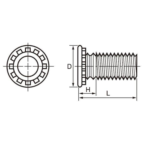 【個人宅配送不可】ＳＵＮＣＯ 4547809711943 【1000個入】 直送 代引不可 ボーセイ SUS クリンチング スタッド THS−M3−10