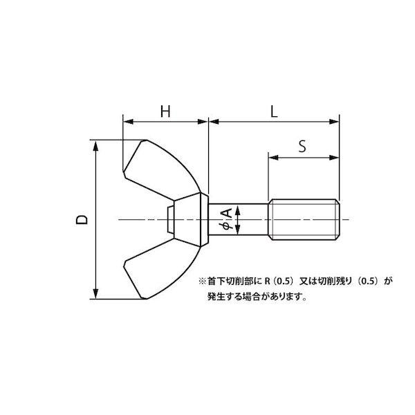 【個人宅配送不可】【個数：50個】ＳＵＮＣＯ 4548833428265 【50個入】 直送 代引不可 ステン冷間蝶ボルト R 脱落防止 8 X 30_1