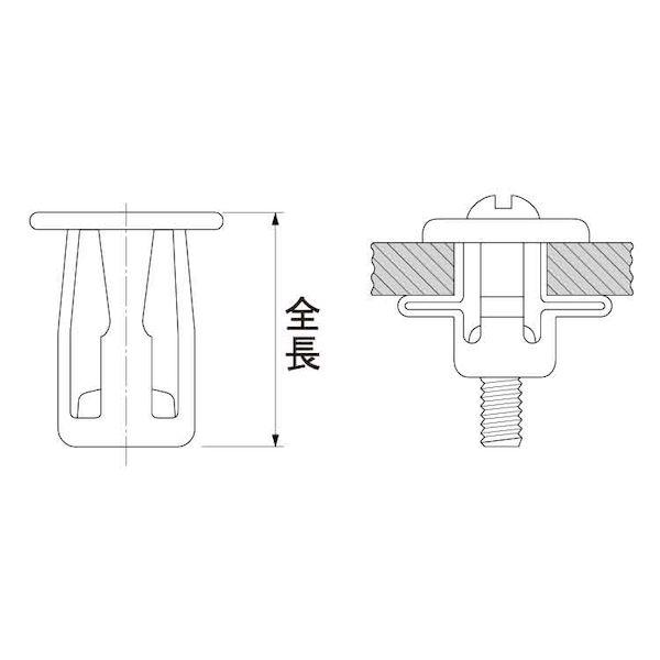 【個人宅配送不可】【個数：100個】ＳＵＮＣＯ 4549638315460 【100個入】 直送 代引不可 ステンレス ブラインドジャックナット M5 X 18_1