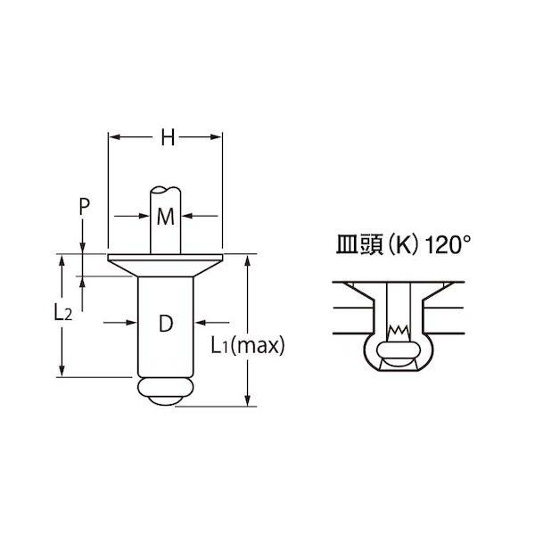 【個人宅配送不可】ＳＵＮＣＯ 4549638425404 【1000個入】 直送 代引不可 POPリベット 皿頭 ステン−ステン SSK54SSBS−F