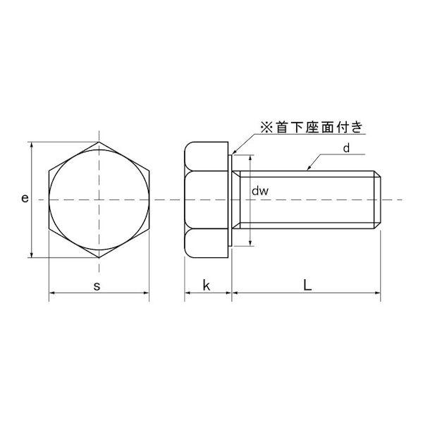 【個人宅配送不可】【個数：500個】ＳＵＮＣＯ 4550445054800 【500個入】 直送 代引不可 A2−90 六角ボルト 全ねじ 6 X 20_1