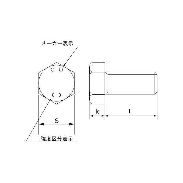 【個人宅配送不可】ＳＵＮＣＯ 4550445282326 【1200個入】 直送 代引不可 8．8 六角ボルト 全ネジ 4 X 12