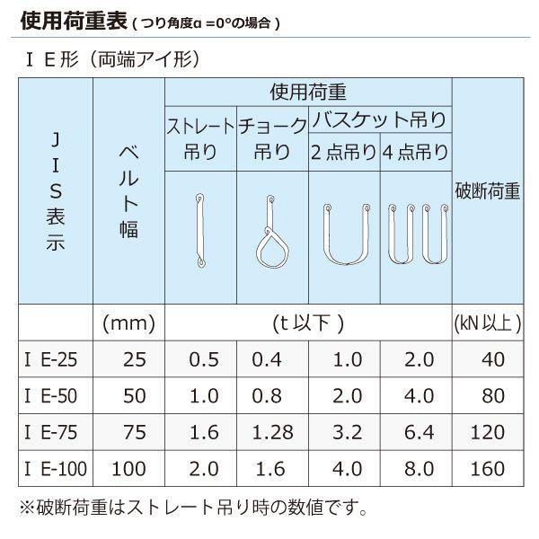 シライ C1E-50X8.5 直送 代引不可 ケミカルスリング C1E 両端アイ形 1ton 幅50mm 長さ8．5m C1E50X8.5_2