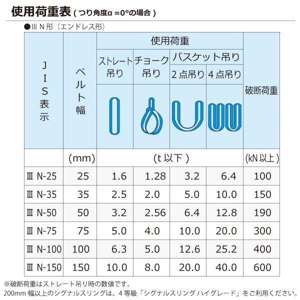 シライ SE3N-150X2.5 直送 代引不可 シグナルスリング SE3N エンドレス形 10ton 幅150mm 長さ2．5m SE3N150X2.5_2