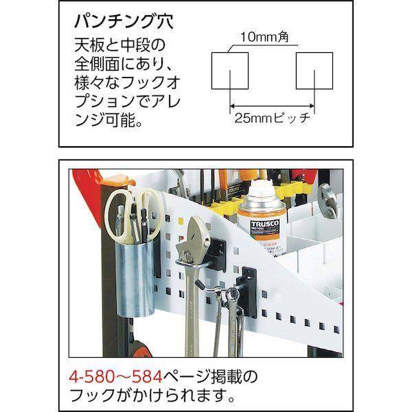 【個人宅配送不可】トラスコ中山（TRUSCO） TAC-648TR-W 直送 代引不可 カスタムワゴン キャビネット付 ホワイト TAC648TRW_1
