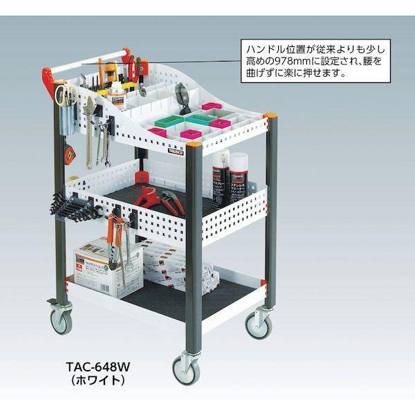 【個人宅配送不可】トラスコ中山（TRUSCO） TAC-648TR-W 直送 代引不可 カスタムワゴン キャビネット付 ホワイト TAC648TRW_4