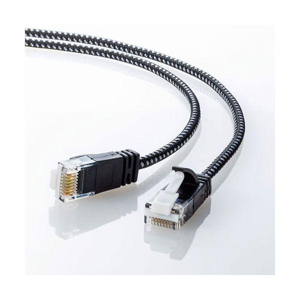 KB-T6AME-05BKWX5 直送 代引不可 5個セット サンワサプライ つめ折れ防止カテゴリ6A細径メッシュLANケーブル KBT6AME05BKWX5