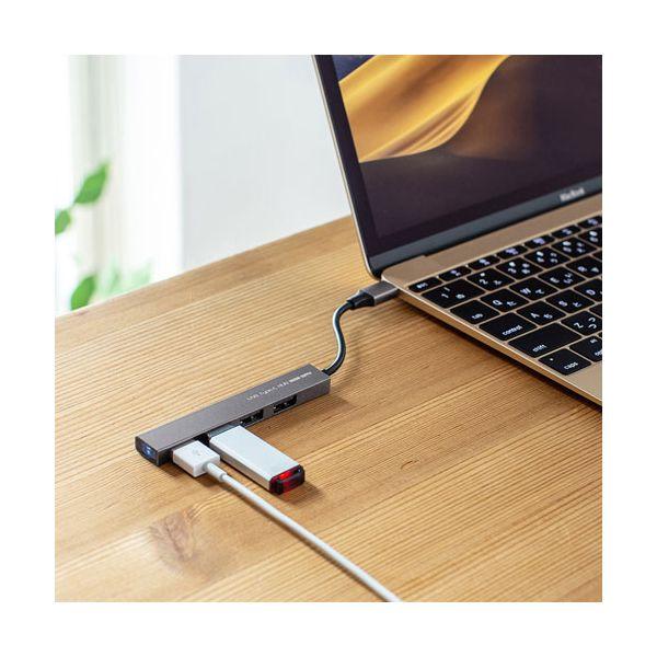 USB-2TCH23SNX5 直送 代引不可 5個セット サンワサプライ USB Type−C USB2．0 4ポート スリムハブ USB2TCH23SNX5_2