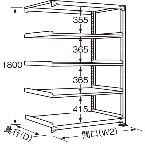 【個人宅配送不可】サカエ SAKAE RLS-1345R 直送 代引不可 ラークラック ホワイト／150kg／高さ1800／連結 RLS1345R_1