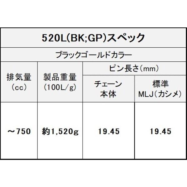 江沼チェーン 4571291789166 EK チェーン THREED 520L/3D (BK/GP) 104L MLJ 4571291789166