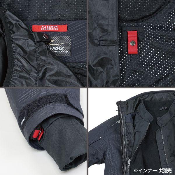 ラフアンドロード RR7245SSK/RD3 バイク用 ラフパーカー L スラッシュブラック×レッド_10