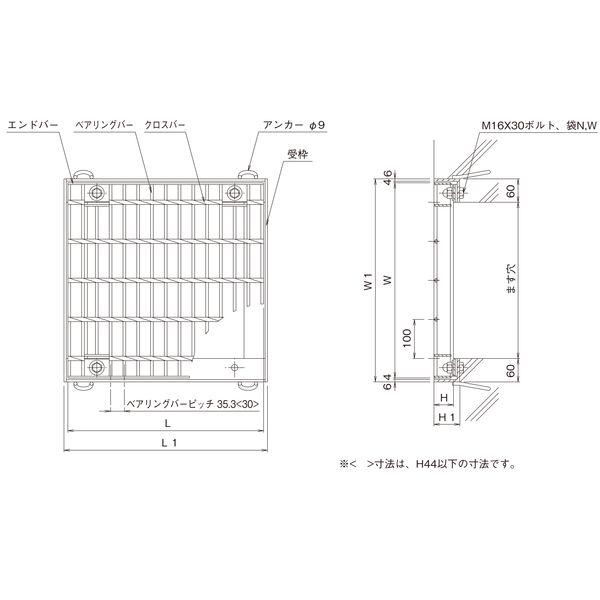 【個人宅配送不可】ニムラ PGT 90-88(T-25) 直送 代引不可 鋼板製グレーチング ボルト固定式落込み プレーンタイプ PGT 一般型 溝幅_1