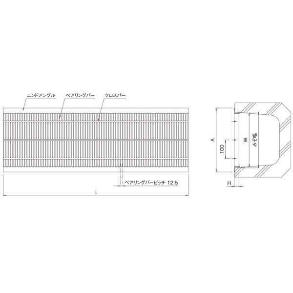【個人宅配送不可】ニムラ PUC-S 319-20(T-2/歩道用) 直送 代引不可 鋼板製グレーチング U字溝用細目みぞぶた プレーンタイプ PUC_1