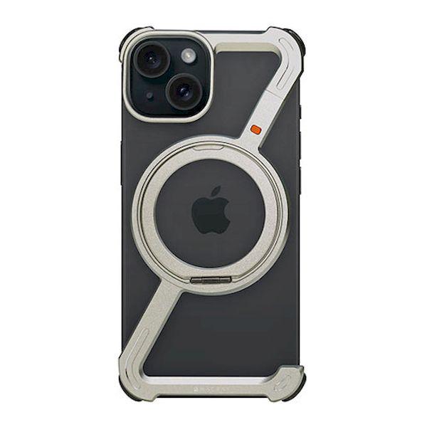 HR26884I15 直送 代引不可 HACRAY ハクライ 360 RingStandバンパー for iPhone15 アルミ・シルバー | 