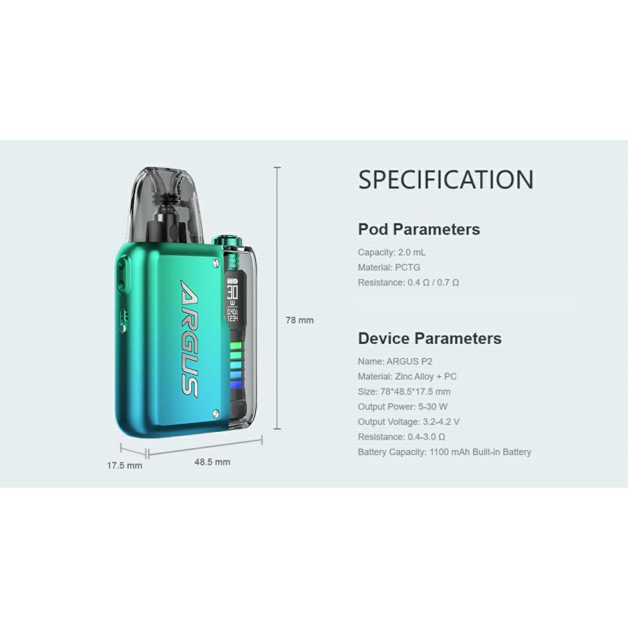 【選べるリキッド1本付き】VOOPOO Argus P2 Pod kit ブープー アーガス ポッド スターターキット ベイプ vape シーシャ 本体 [P-3] |  | 03