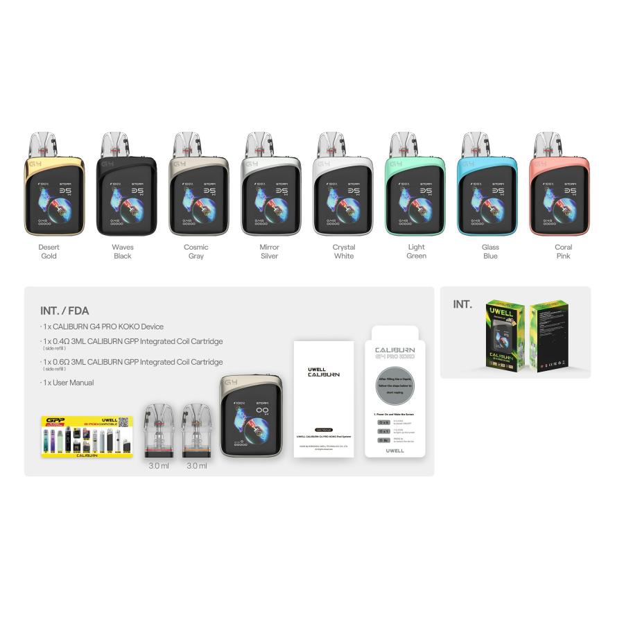 選べるリキッド1本付き】Uwell Caliburn G4 Pro Koko Pod ユーウェル