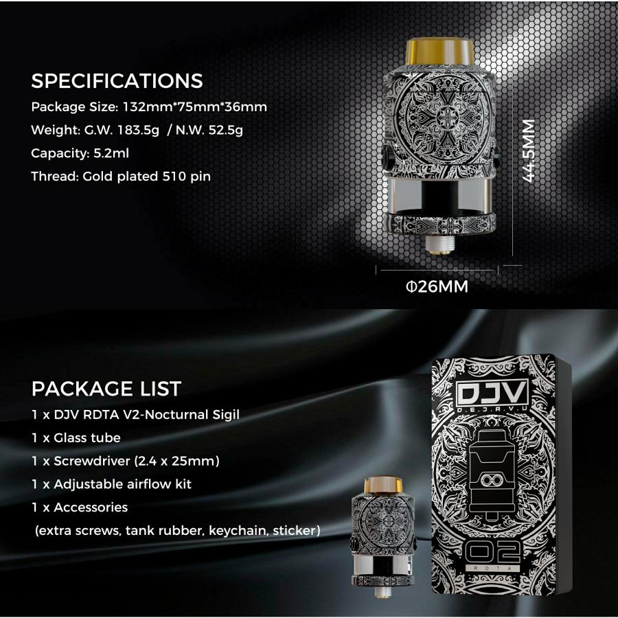 DJV RDTA V2 - Nocturnal Sigil 26mm vape アトマイザー 本体 ベイプ