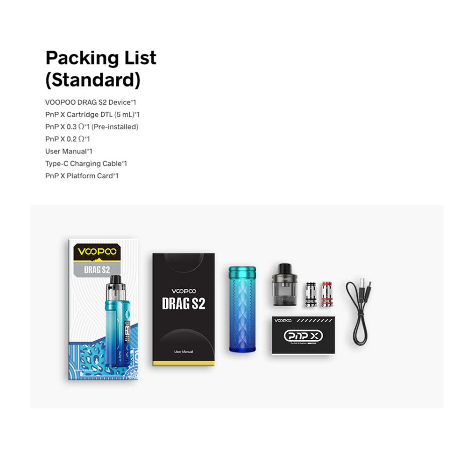 Voopoo Drag S2 60W Kit 2500mAh 5ml ブープー ドラッグ 電子タバコ vape pod型 本体 べイプ mod 電子タバコ DragS2 爆煙 スターターキット [Q-18] |  | 05