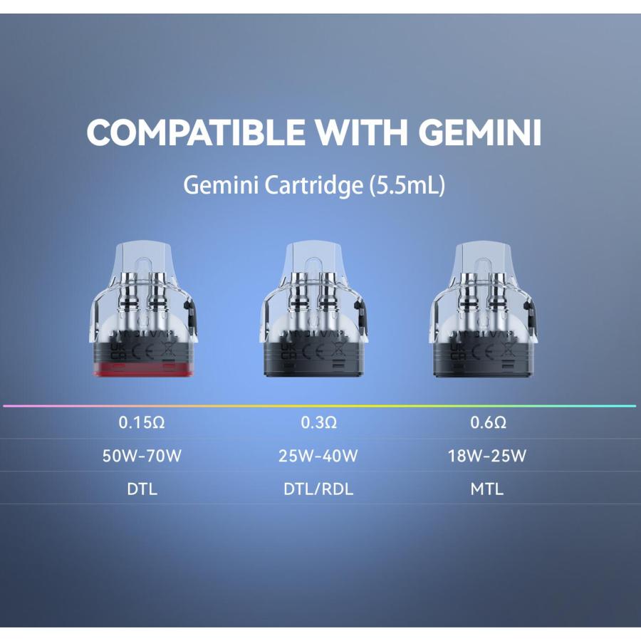 VandyVape Gemini Pod カートリッジ 2個入り 5.5ml 交換用カートリッジ コイル coil スペア ポット ポッド ジェミニ バンディーベイプ [H-46] |  | 01