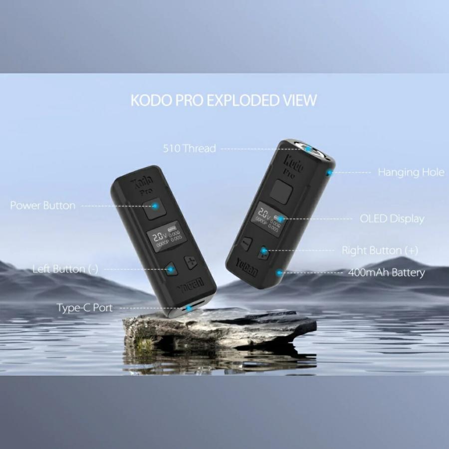 Yocan Kodo Pro 400mAh 510規格 シルバーカラーボタン ヴェポライザー