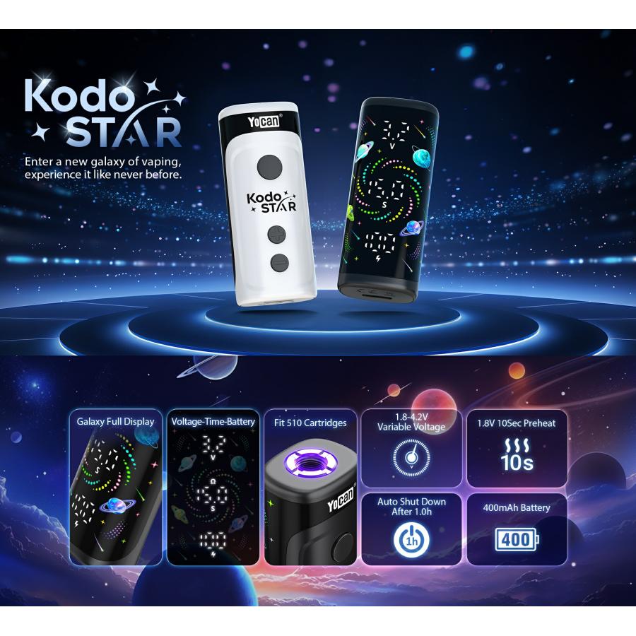 Yocan Kodo Star 400mAh 予熱機能 510規格 Type-C充電 本体