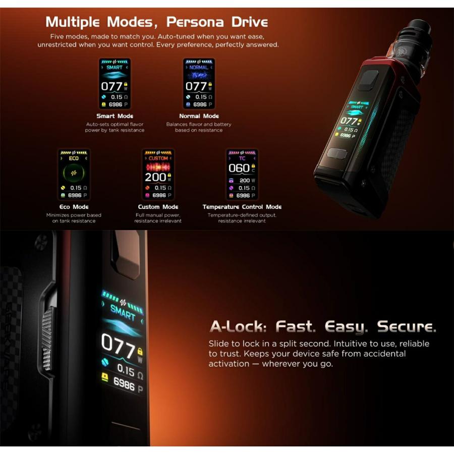 Geekvape Aegis Legend 5 Mod 本体のみ ギークベイプ イージスレジェンド5 vape 本体 ベイプ 18650バッテリー駆動 [Y-99] |  | 02
