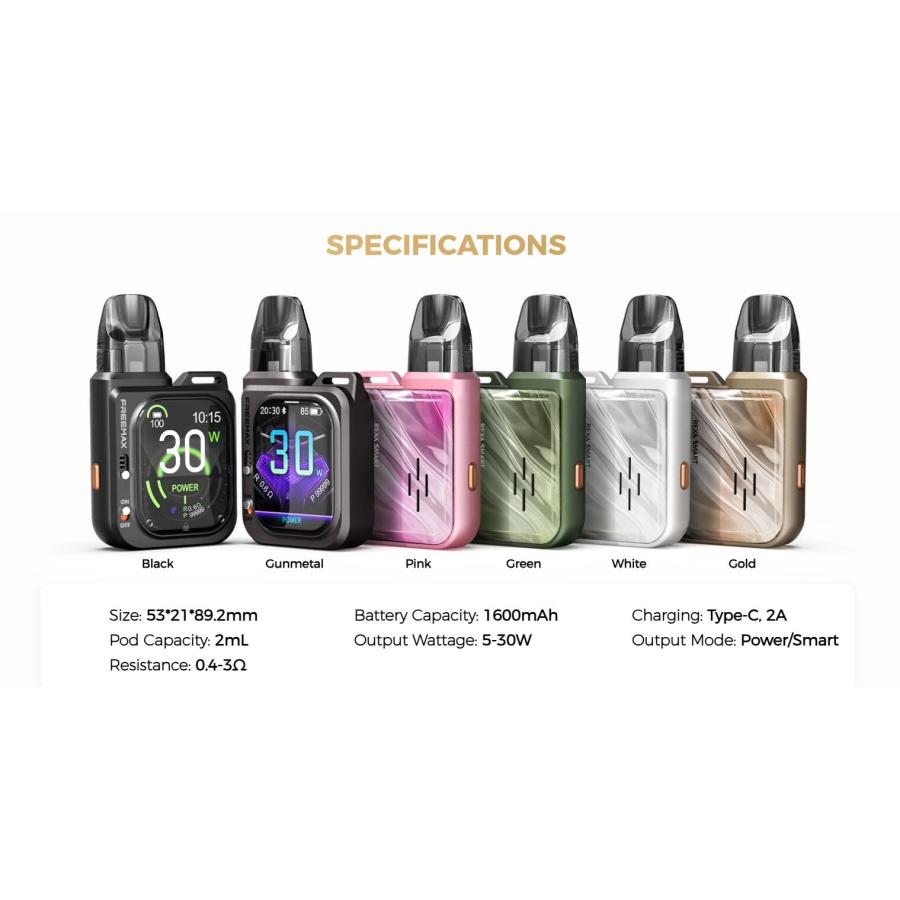 FreeMax Rexa Smart Pod kit 1600mAh vape 本体 ベイプ 電子タバコ シーシャ 水蒸気 持ち運びシーシャ フリーマックス レクサスマート [Q-9] |  | 02