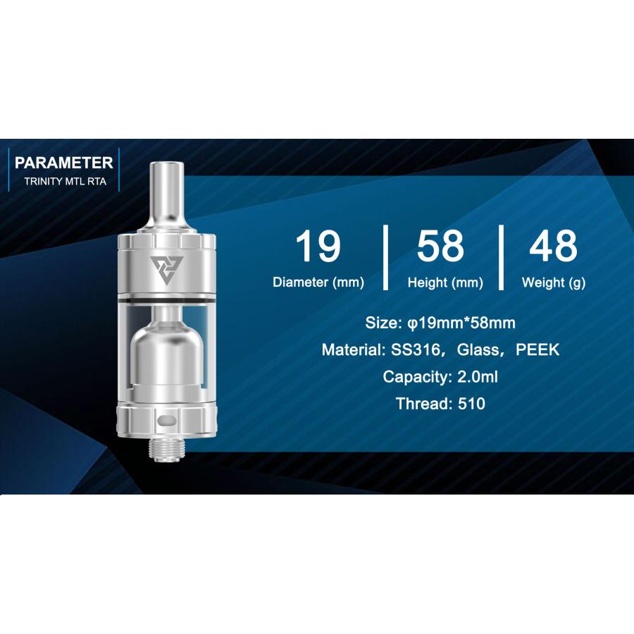 Ambition Mods TRINITY MTL RTA 19.5mm トリニティ アンビションモッズ アトマイザー 電子タバコ vape ベイプ [J-75] |  | 02