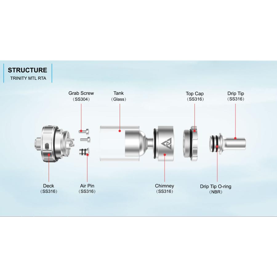 Ambition Mods TRINITY MTL RTA 19.5mm トリニティ アンビションモッズ アトマイザー 電子タバコ vape ベイプ [J-75] |  | 07