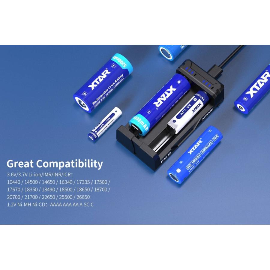 XTAR FC2 バッテリー充電器 バッテリーチャージャー エクスター 電子タバコ ベイプ vape Battery Charger 充電器  リチウムイオンバッテリー  [T-73] |  | 05