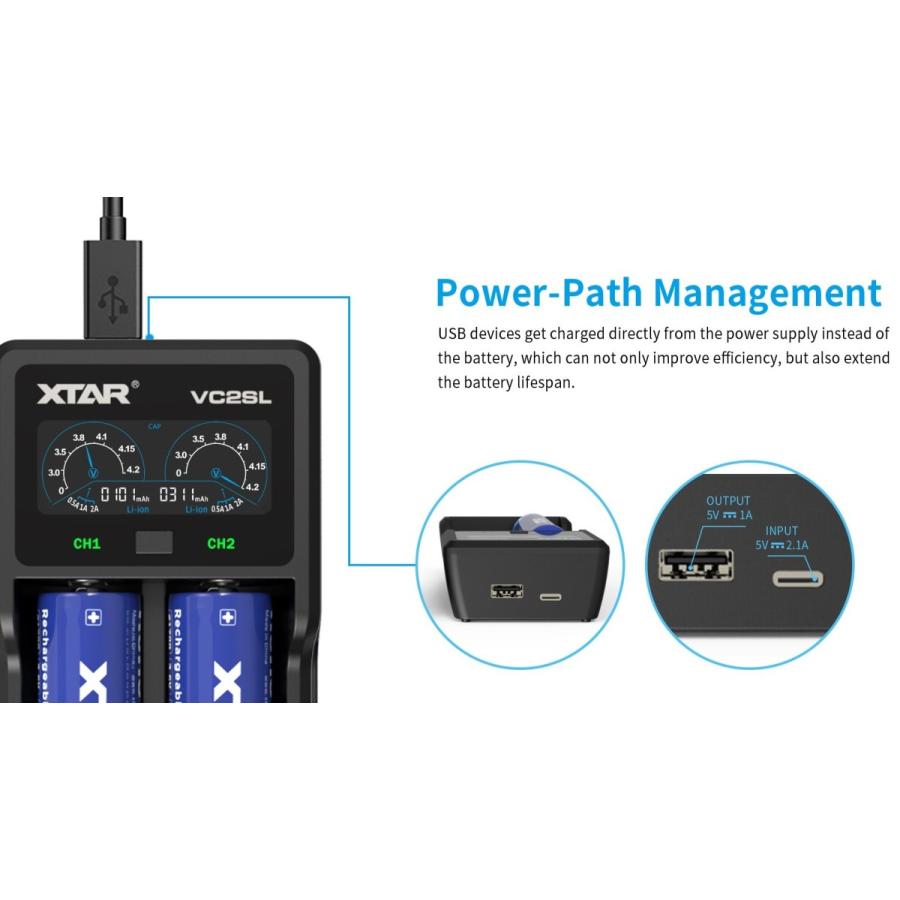 XTAR VC2SL バッテリー充電器  電子タバコ ベイプ vape 充電器 バッテリーチャージャー エクスター[Y-14] |  | 02