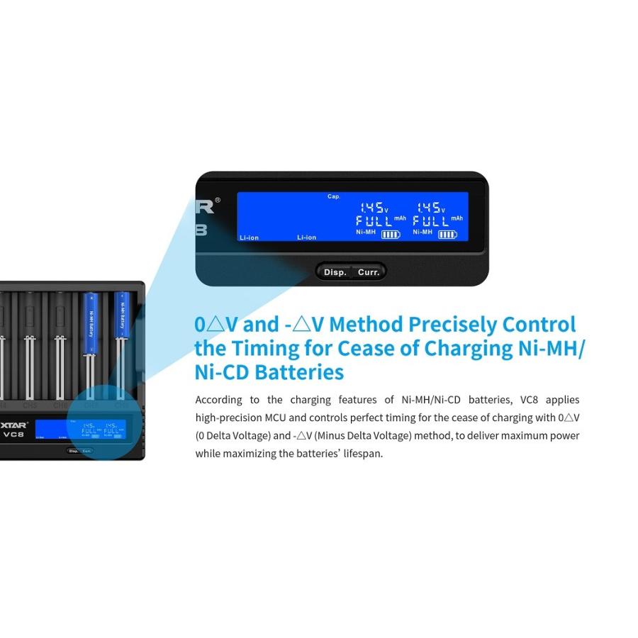 XTAR VC8 Charger バッテリーチャージャー 充電器 18350 18650 20700