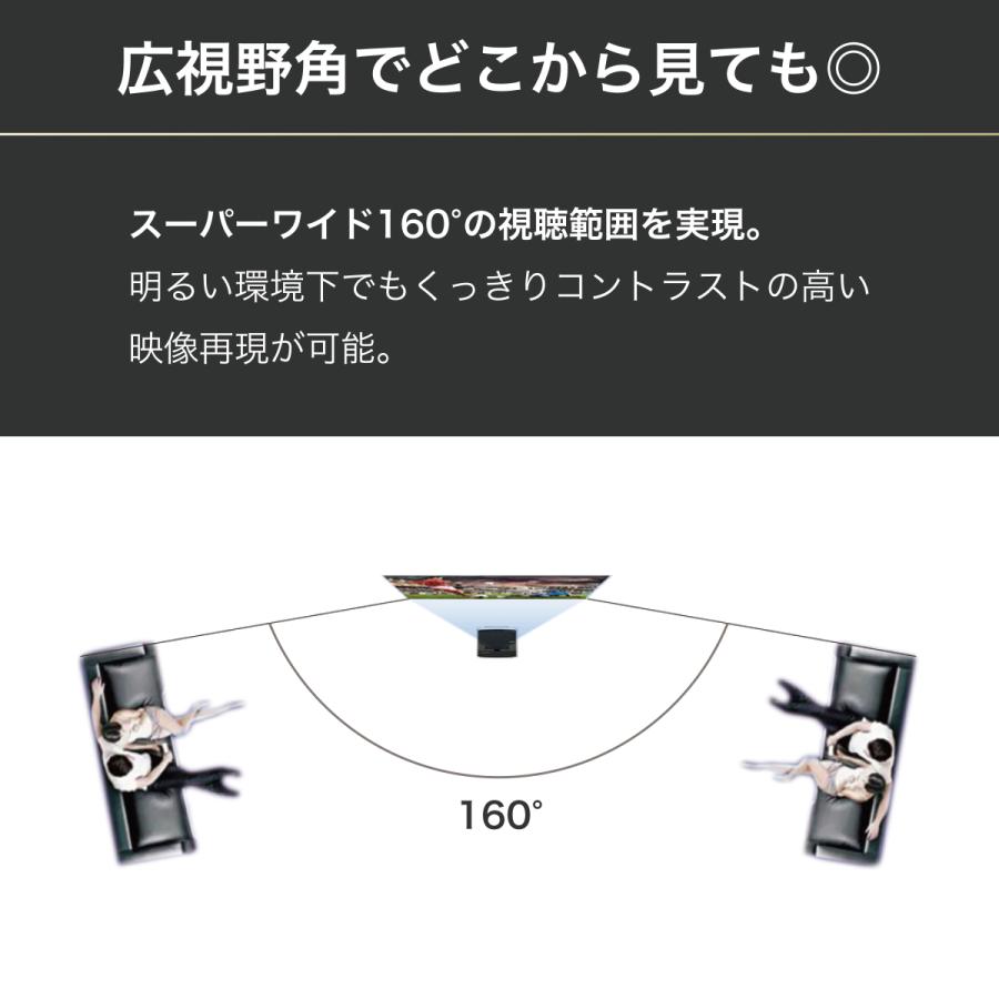 EDGENITY プロジェクタースクリーン 短焦点 80インチ 耐外光 壁掛け 16:9 広視野角 160°  ホームシアター 高輝度 家庭用 ビジネス EdgeVision Screen｜edgenity｜09