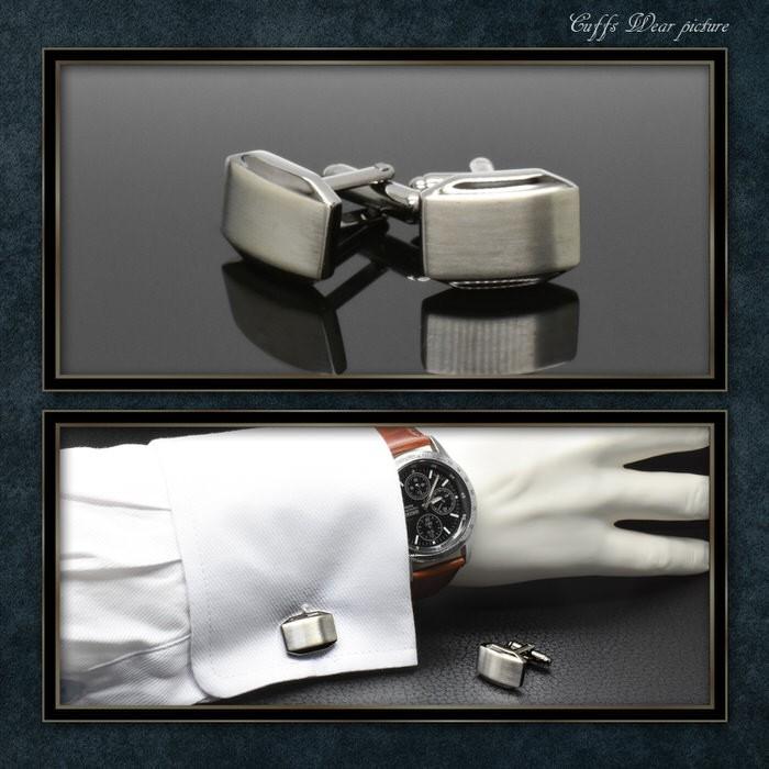 スクエアヘアライン仕上げカフス | カフスリンクス カフス カフスボタン カフリンクス ガンメタリック メンズ 使い方 結婚式 お洒落 シルバー 銀 ヘアライン カ |  | 02