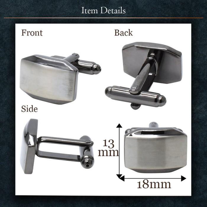 スクエアヘアライン仕上げカフス | カフスリンクス カフス カフスボタン カフリンクス ガンメタリック メンズ 使い方 結婚式 お洒落 シルバー 銀 ヘアライン カ |  | 03