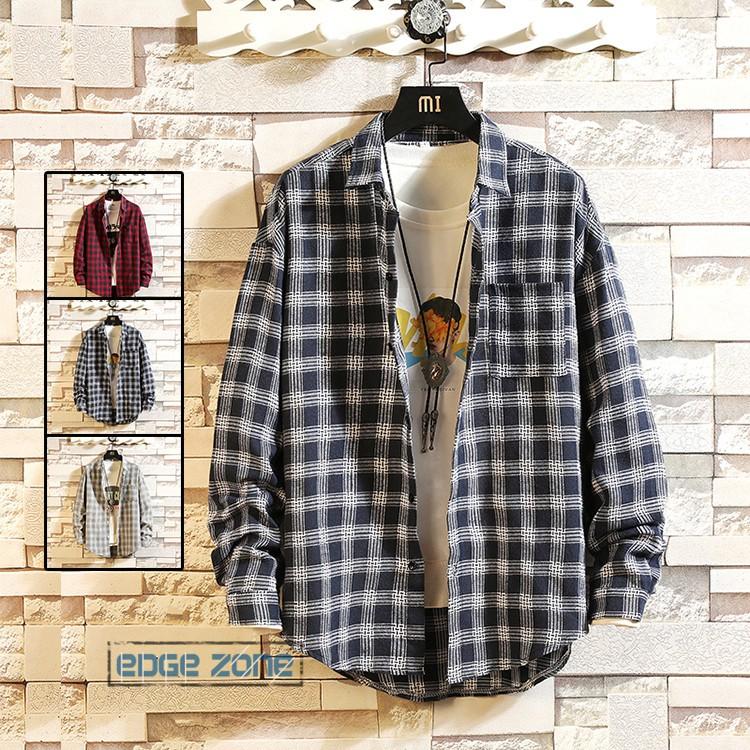 長袖シャツ メンズ カジュアルシャツ チェック柄 シャツ 長袖 おしゃれ シャツ 白シャツ ビジネス Ege Edge Zone 通販 Yahoo ショッピング