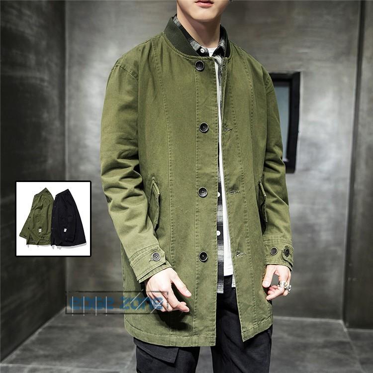 ミリタリージャケット メンズ ロング丈 ブルゾン ジャンパー スタジャン ジャケット ミリタリー カジュアル 春 お兄系 Ege Edge Zone 通販 Yahoo ショッピング