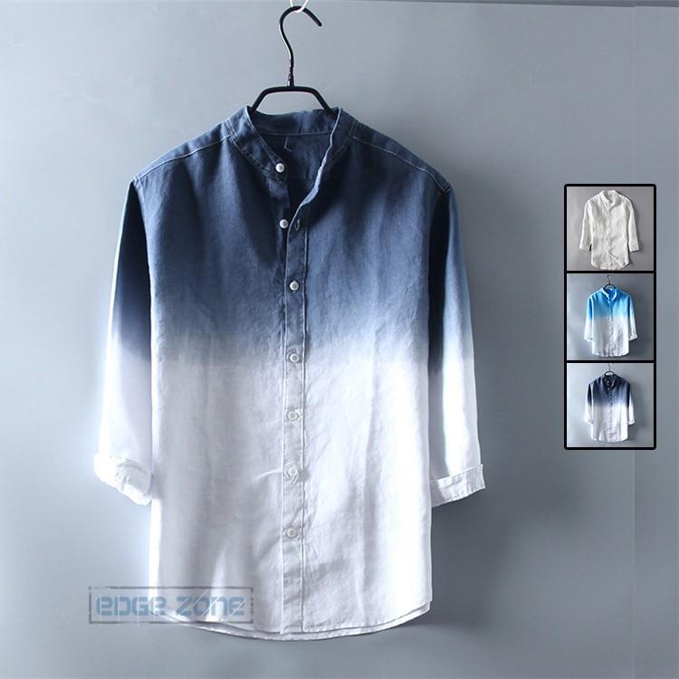 長袖シャツ メンズ 七分袖 ワイシャツ 切り替え シャツ 綿麻シャツ リネンシャツ Yシャツ ビジネス ナチュナル 春 夏 Ege Edge Zone 通販 Yahoo ショッピング