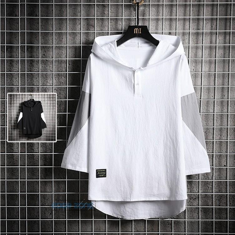 半袖パーカー メンズ フード付き 七分丈パーカー ゆったり カジュアル 切り替え スポーツ フード付き おしゃれ 大きいサイズ 夏 22メンズファッション Ege Edge Zone 通販 Yahoo ショッピング