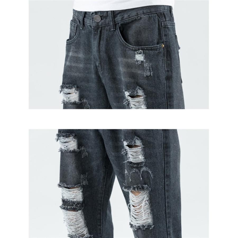 ジーンズ メンズ デニムパンツ ダメージ加工 オシャレ ジーパン ロング 涼しい 大きいサイズ 春夏 Ege Edge Zone 通販 Yahoo ショッピング