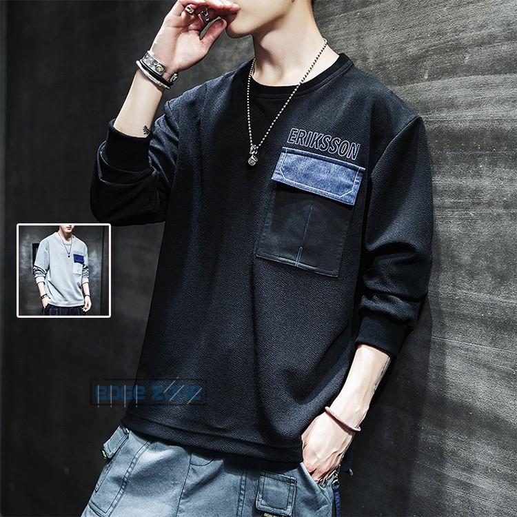 トレーナー メンズ おしゃれ スウェット 胸ポケット カジュアル 袖ライン大きいサイズ 部屋着 秋冬 新作 Ege Edge Zone 通販 Yahoo ショッピング