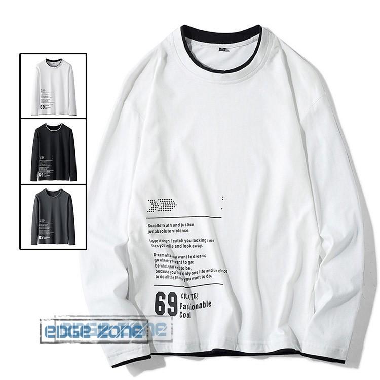 ロングtシャツ メンズ Tシャツ 長袖 ロンt 英文字 長袖tシャツ ストレッチ カジュアル 秋冬 新作 Ege Edge Zone 通販 Yahoo ショッピング