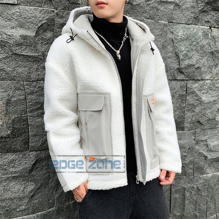 ジャケット メンズ フリースジャケット モコモコ 厚手 防寒 ジャケット 長袖 秋冬物 暖かい 秋冬 Ege Edge Zone 通販 Yahoo ショッピング