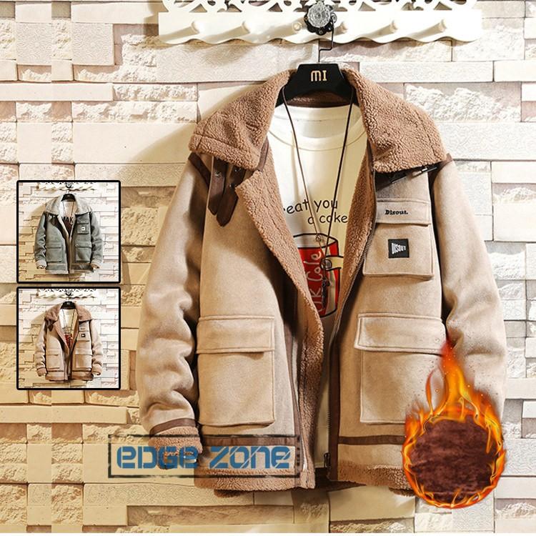 ブルゾン メンズ ムートンジャケット 裏起毛 フード付き ジャケット 厚手 大きいサイズ 暖かい 防寒 秋冬 Ege Edge Zone 通販 Yahoo ショッピング