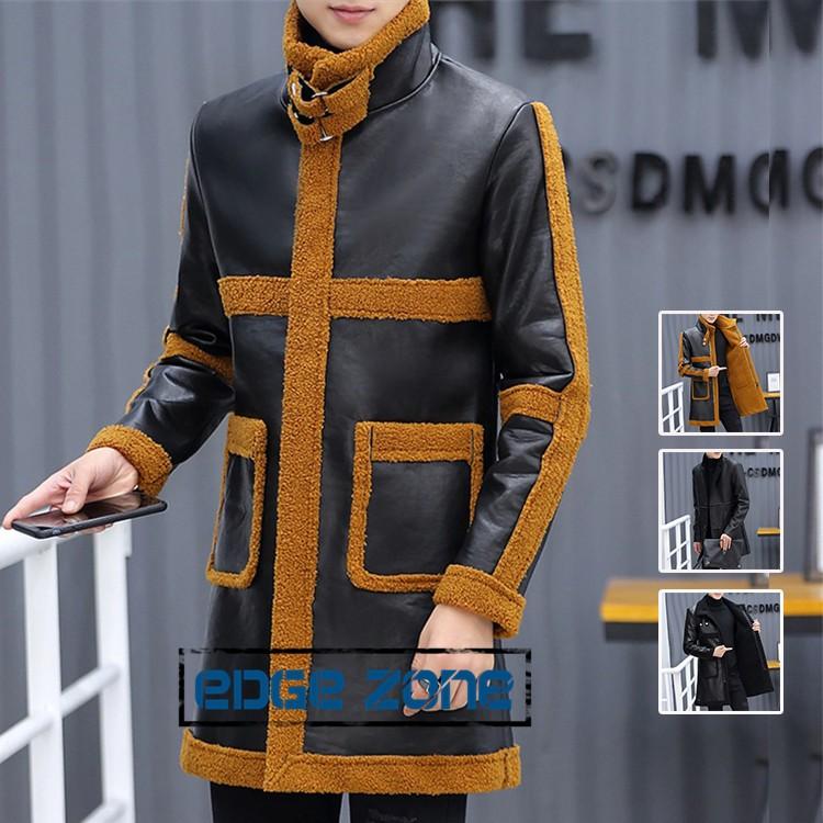 ボアコート メンズ ムートンコート 裏起毛 厚手 ロングコート おしゃれ 防寒 暖かい 大きいサイズ 秋冬 Ege Edge Zone 通販 Yahoo ショッピング